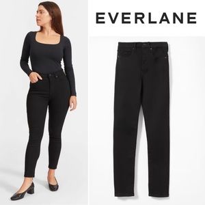 Everlane The Authentic Stretch High Rise Skinny Ankle Jeans Black Size 29